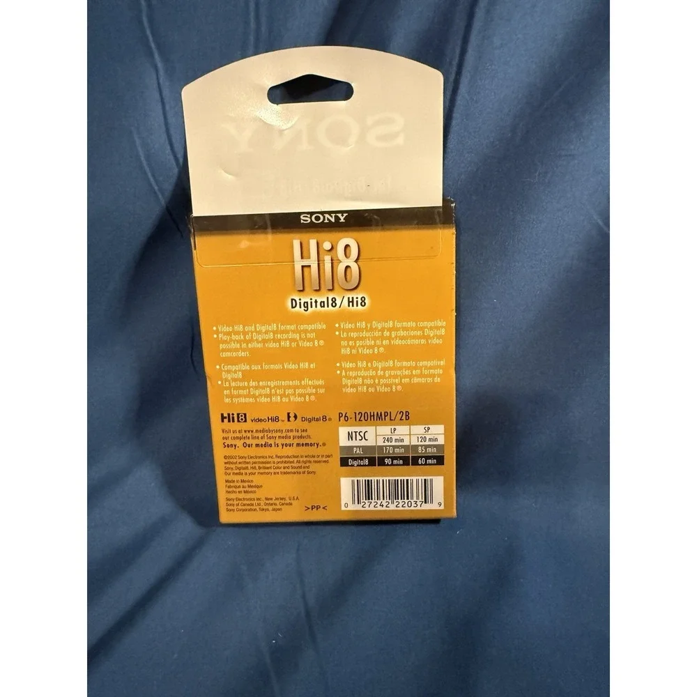 Sony Hi8 60 Minute Digital8 HMP 120 LP Blank Video Tapes 2-Pack Sealed
